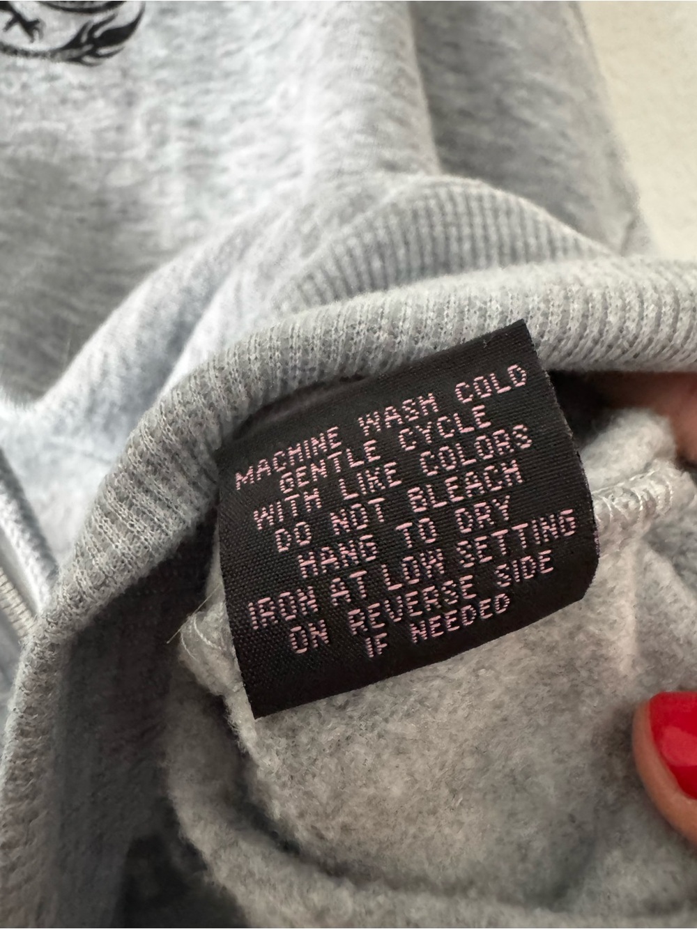 Faded Rose Gray Dragon Cropped Zip Up Hoodie Y2K Grunge Streetwear XL - Picture 8 of 13